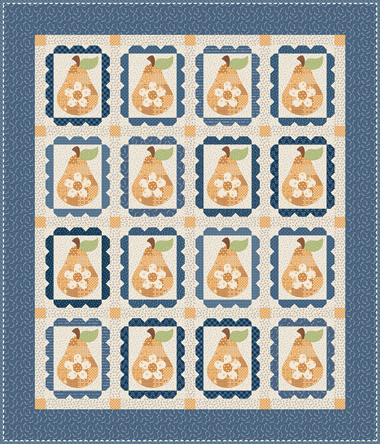 PREORDER Sweet Golden Pears Quilt Kit - Denim & Daisy by Lori Holt - KT-18130
