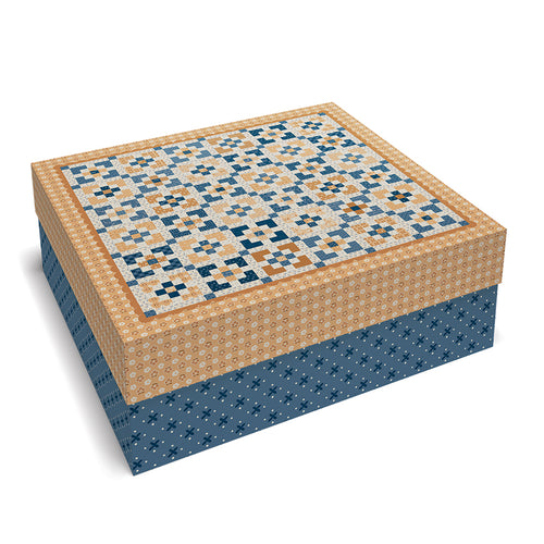 PREORDER Charmed Table Topper or Baby Quilt Kit - Denim & Daisy by Lori Holt - KT-18131