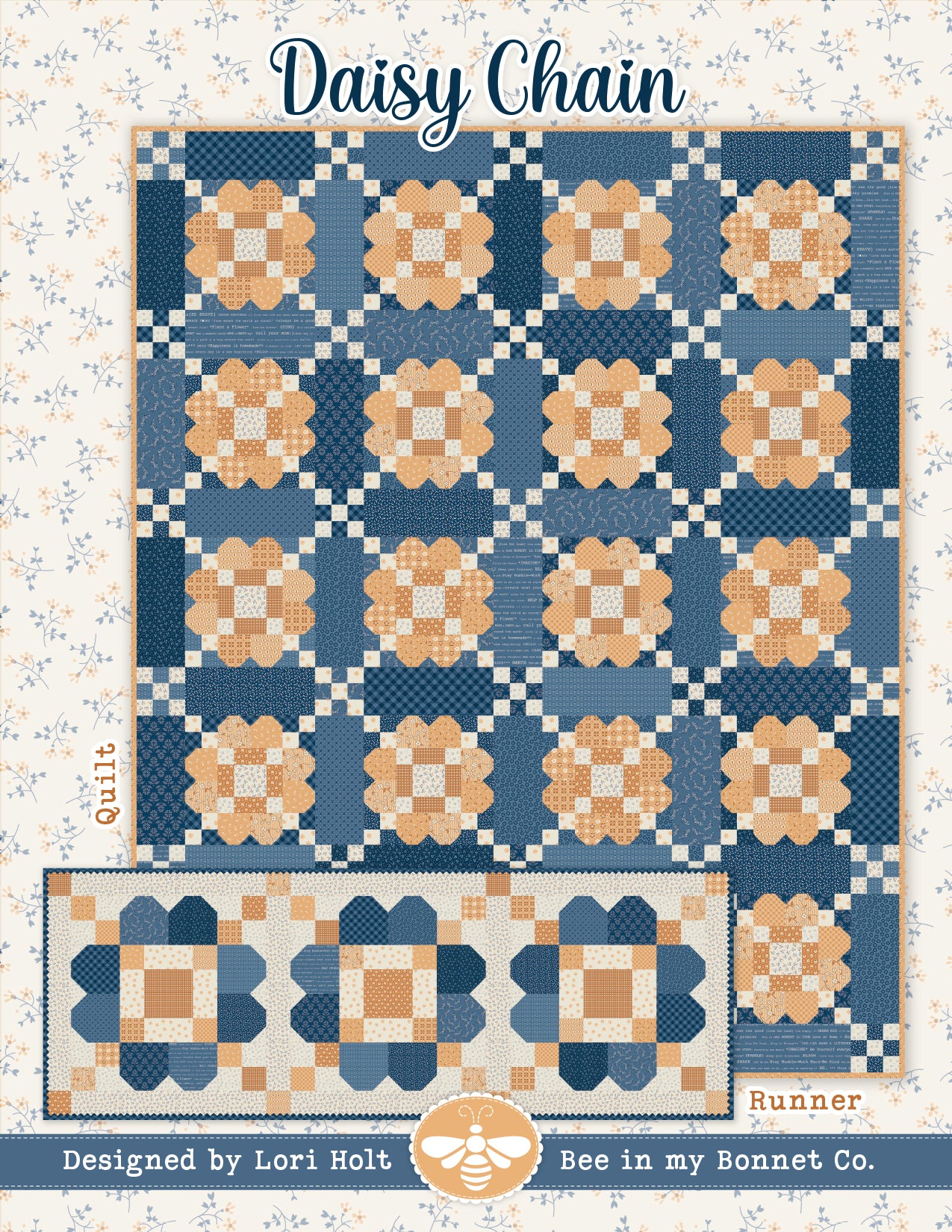 PREORDER Daisy Chain Quilt and Runner Pattern - Denim & Daisy by Lori Holt - ISE-331