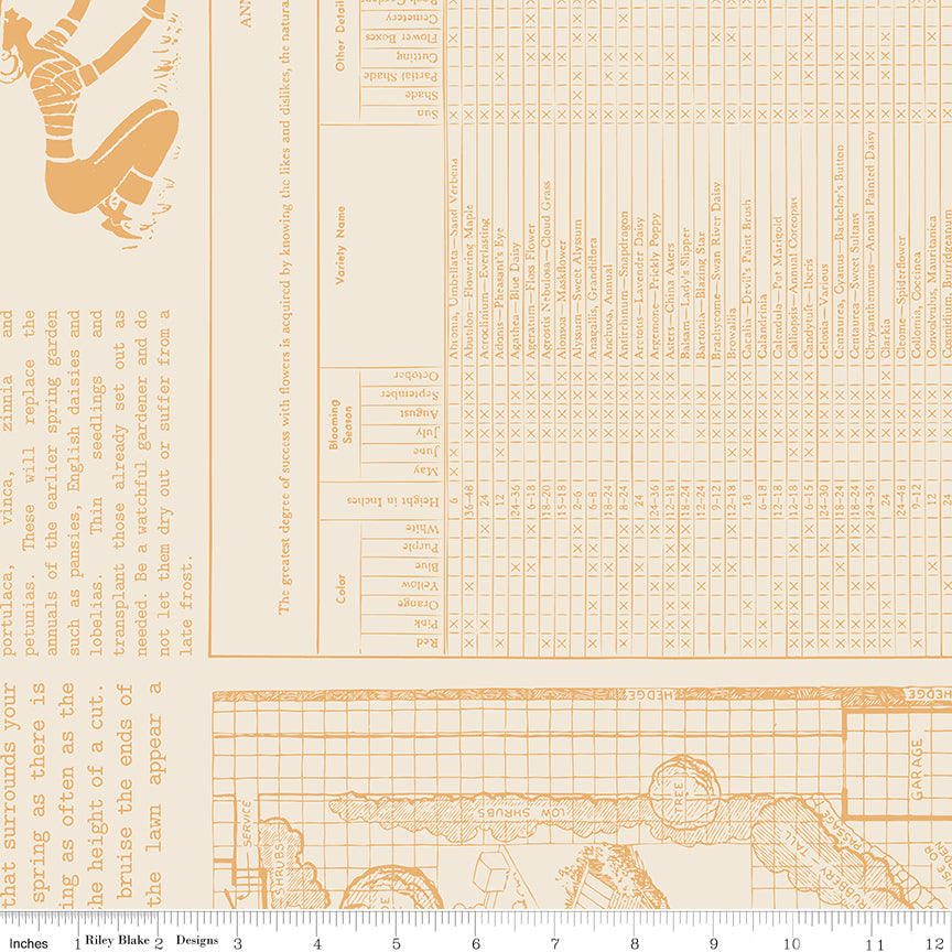 PREORDER Daisy Farmer's Almanac Wide Back - Denim and Daisy by Lori Holt - WB18151 Daisy
