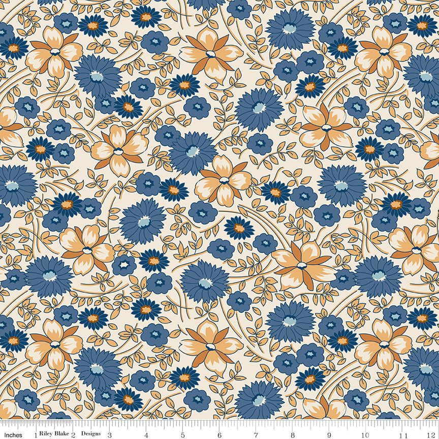 PREORDER Multi Prairie Flower Wide Back - Denim and Daisy by Lori Holt - WB18152 Multi